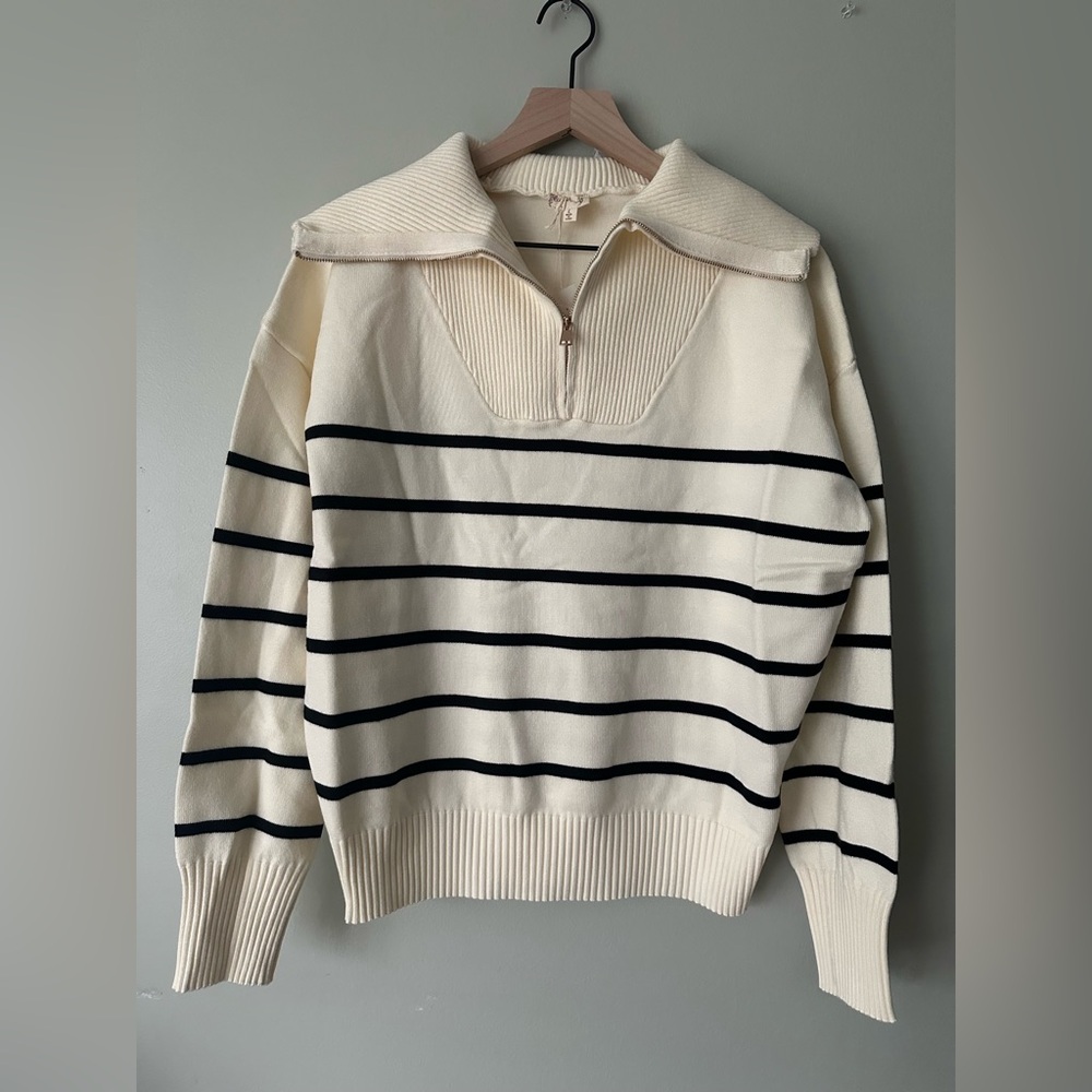 Black and White Striped Sweater